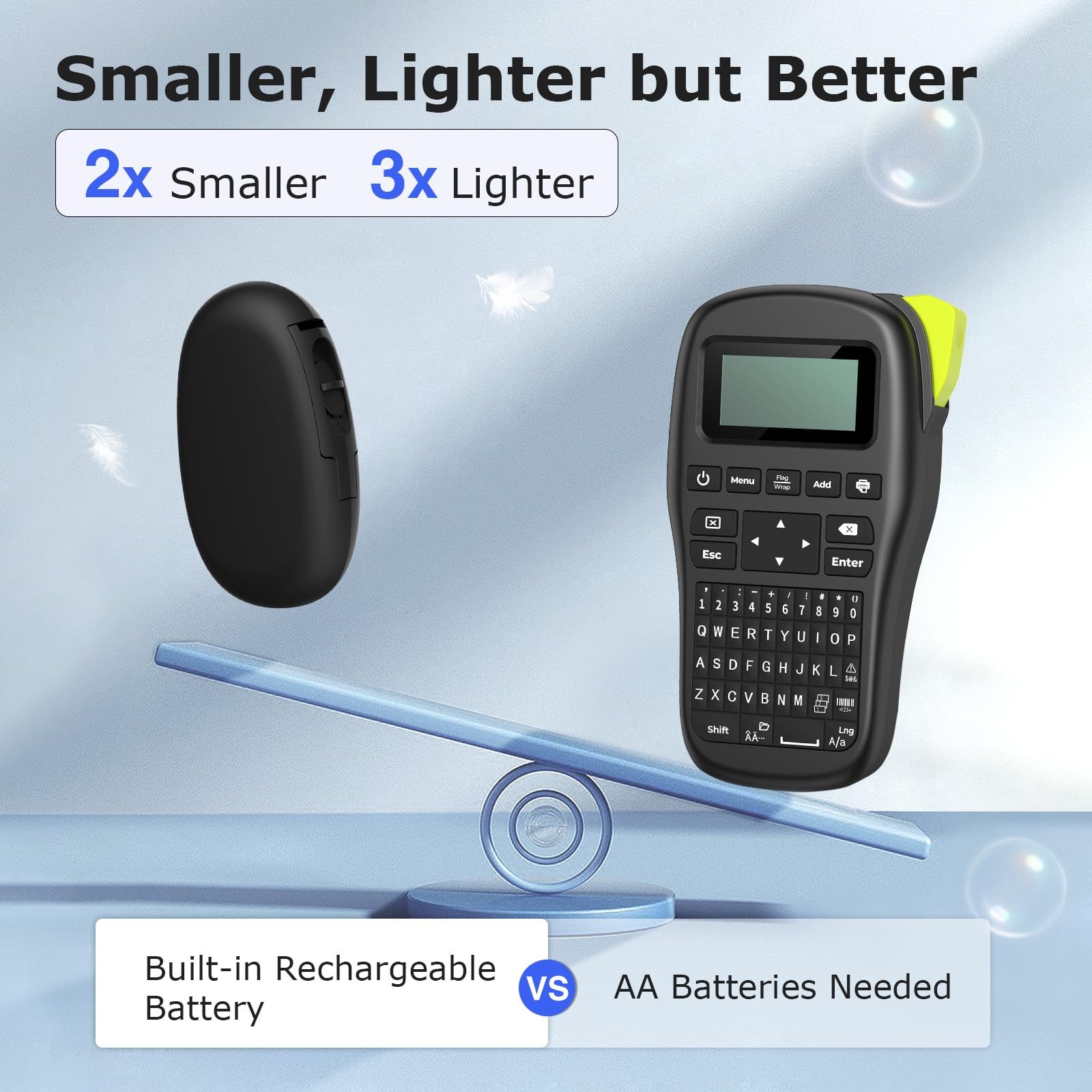 E10 Bluetooth Label Maker Machine with 3 Tapes Inkless Thermal Printer Black