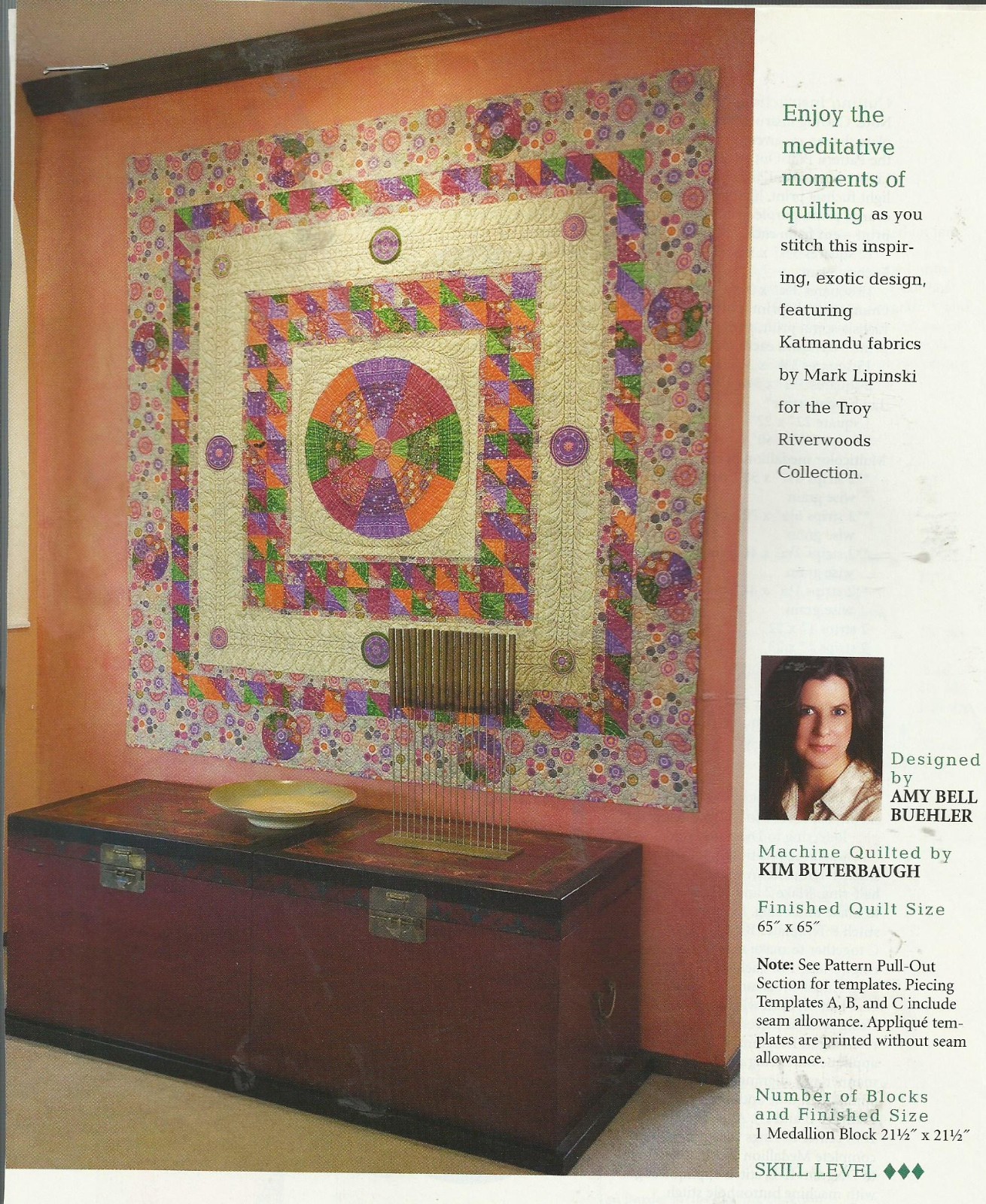 E0382   MANDALA  QUILT PATTERN/INSTRUCTIONS