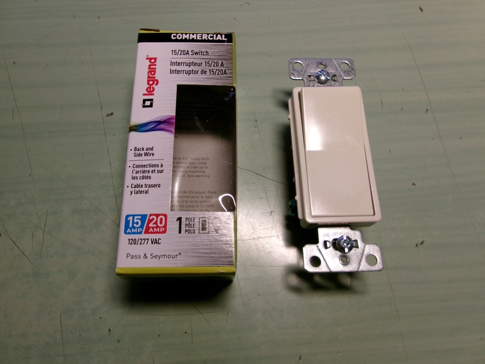 3 PCS. LEGRAND R2621LACC8 15/20A COMMERCIAL LIGHT ALMOND SWITCH SUN-005