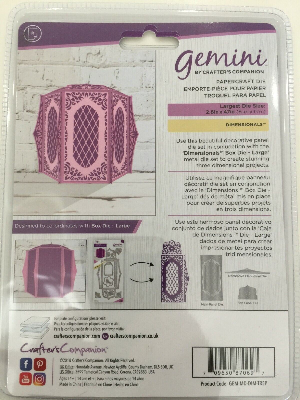 Crafters Companion Gemini Treasure Box Dimensional Dies Bundle New