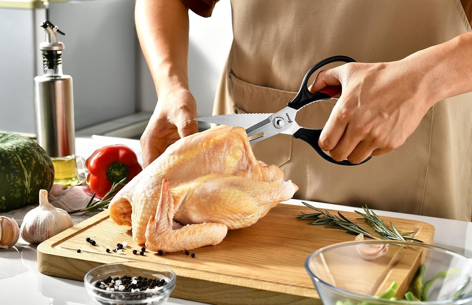 Kitchen Scissors - Heavy Duty Utility Come Apart Kitchen Shears for Chicken, ...