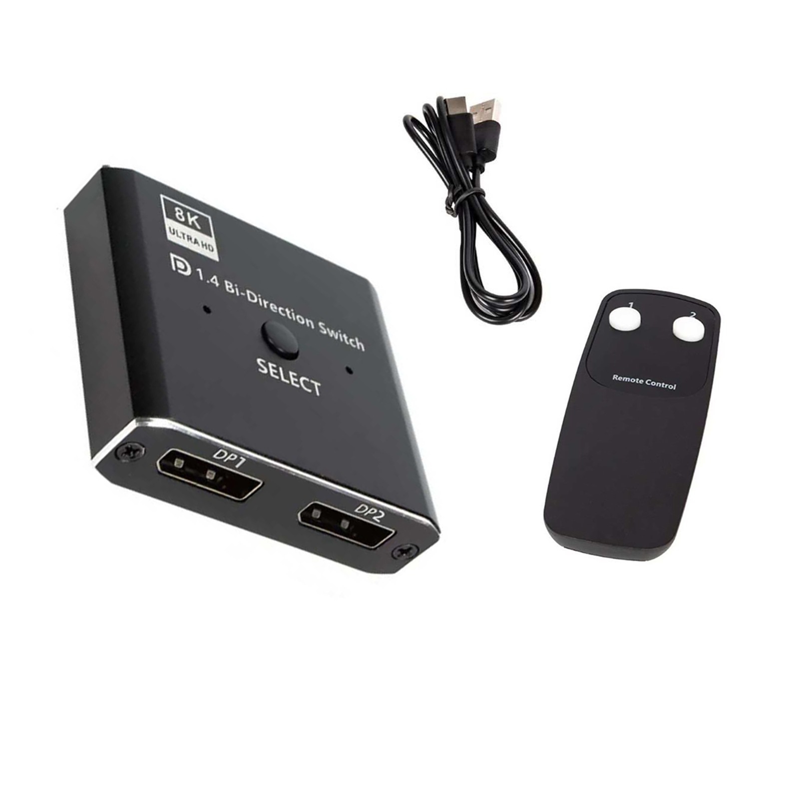DisplayPort Switch 2 Port DP 1.4 Switcher Bi-Direction 1X2 2x1 For DP PC Monitor