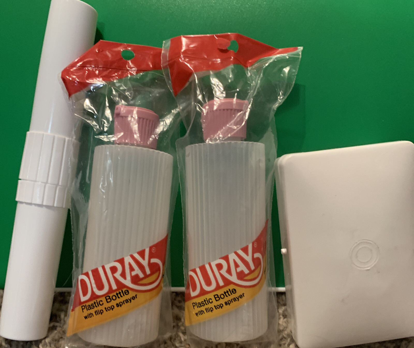 Vintage 1985 Duray Goody Travel Plastic Toiletry Essentials 4 Piece Made In USA