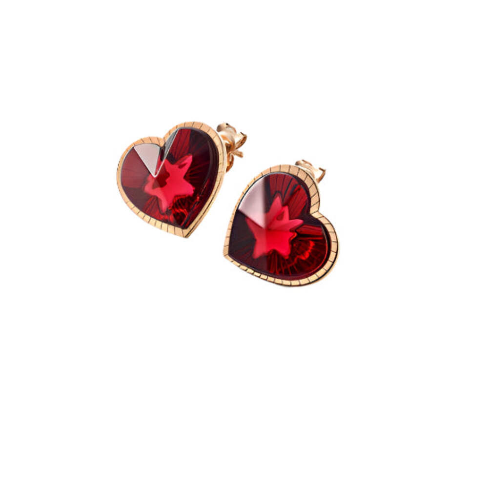Baccarat Etoile Mon Coeur Crystal 18k Gold Vermeil Sterling Silver Heart Earring