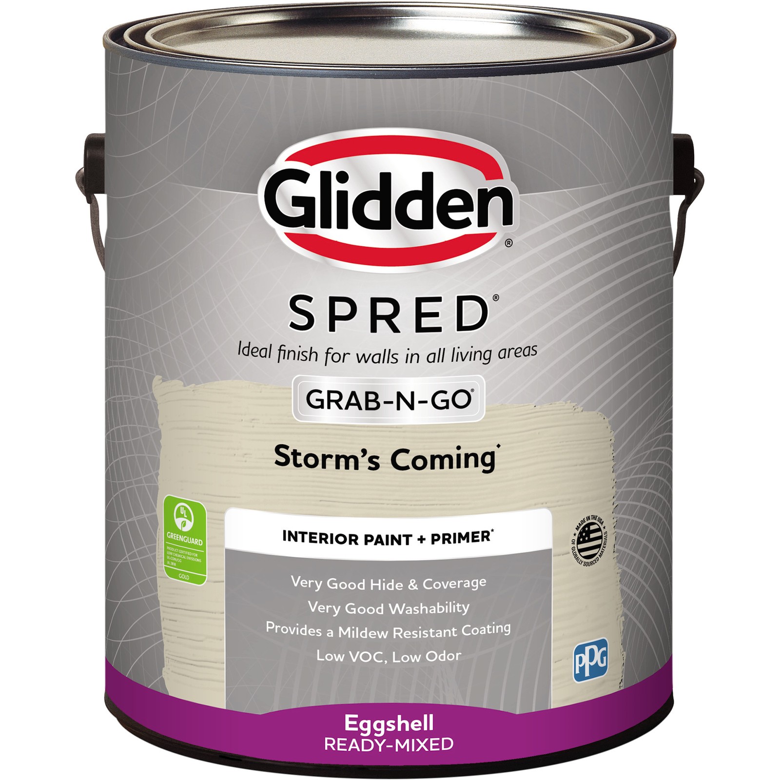 Glidden Spred Grab-N-Go Storm's Coming / Gray, Eggshell Interior Paint with