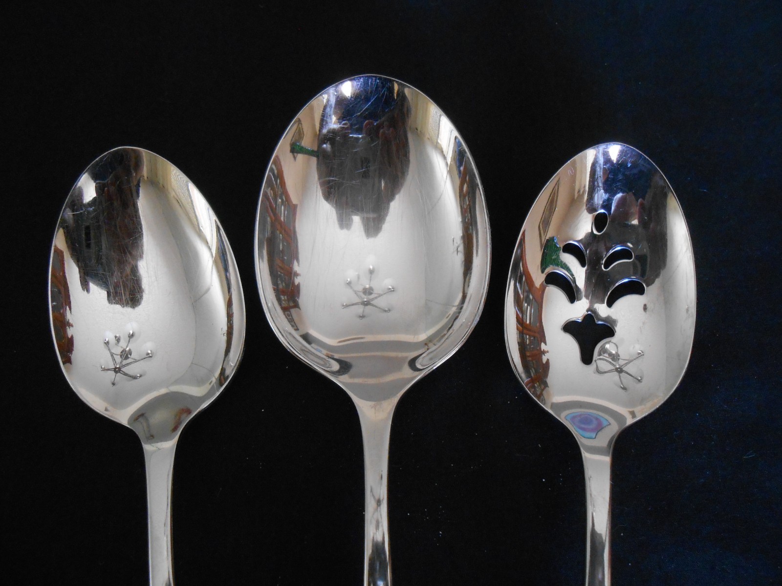 3 Pc Oneida Community CIMARRON Stainless Mixed Lot Stainless SERVING SPOONS