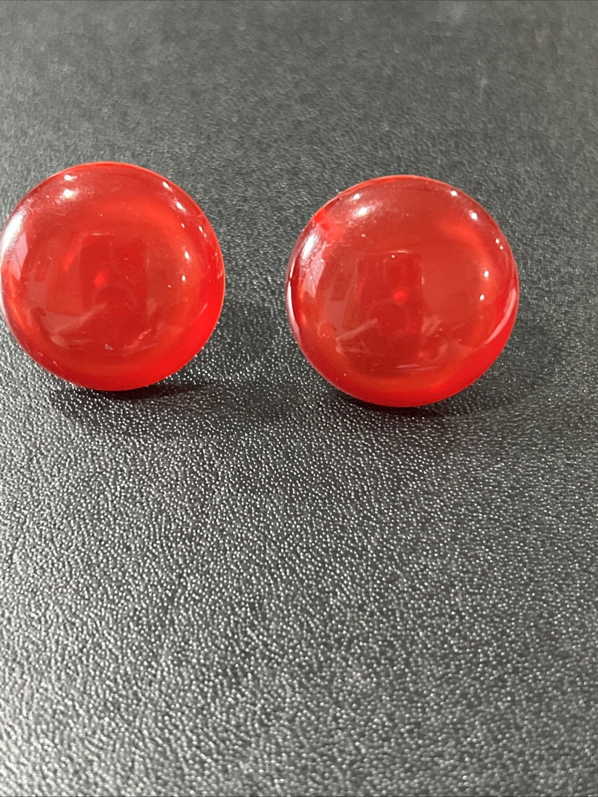 vintage red lucite Screw Back Earrings