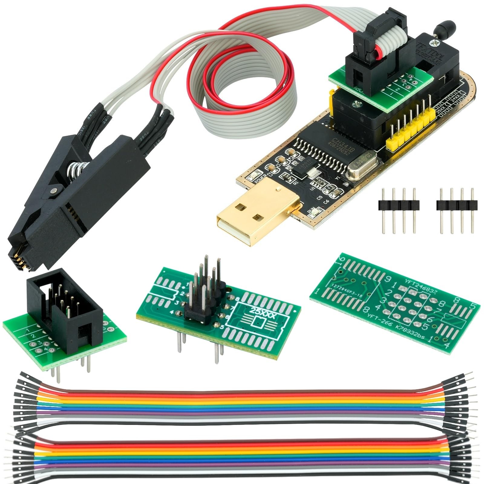 WWZMDIB CH341A EEPROM BIOS Programmer SPI I2C + SOIC8 SOP8 Clip + SOP16...