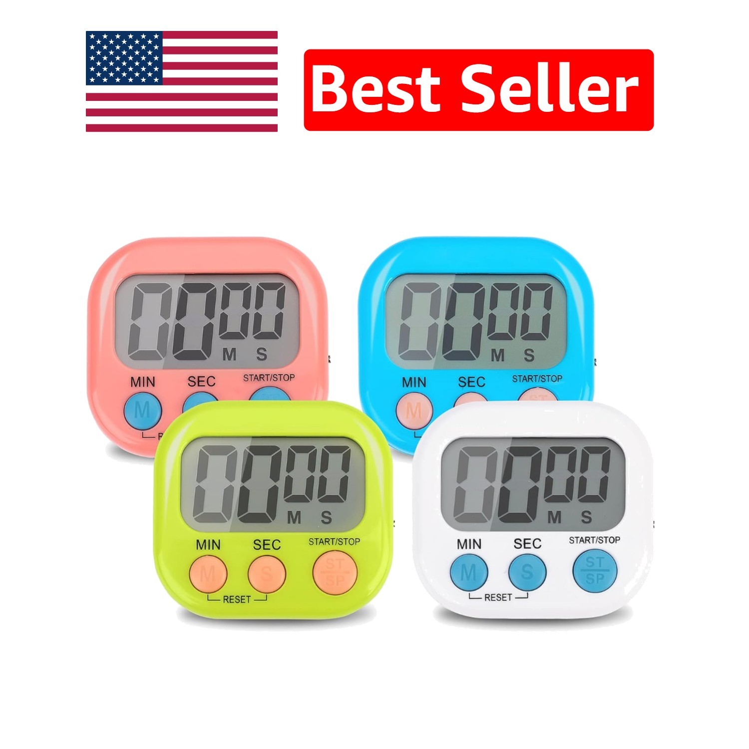 Compact Multi-Function Timer with Bright LCD - Perfect for Home & Outdoors