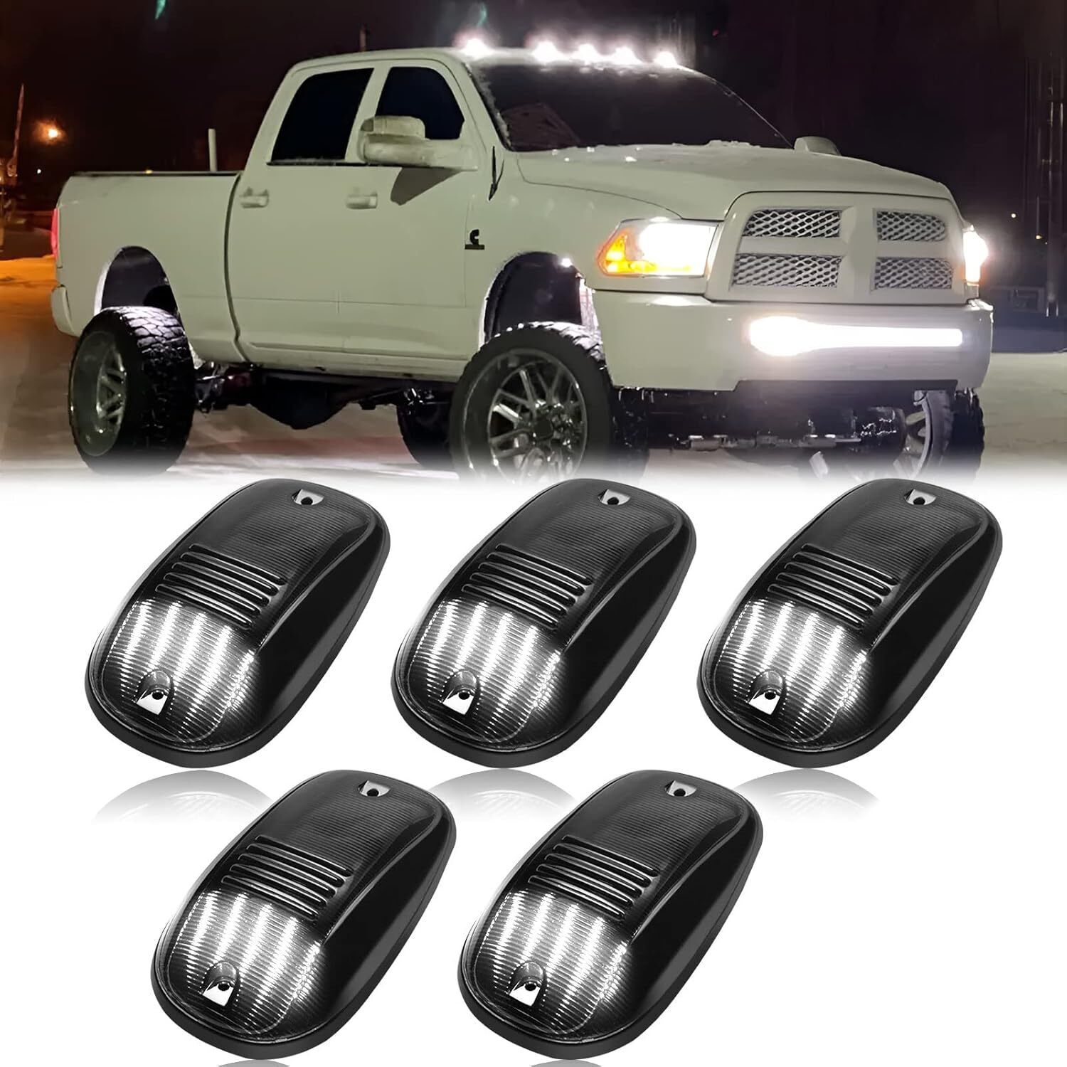 White LED Cab Roof Marker Running Light For Dodge Ram 1500 2500 3500 4500 5500