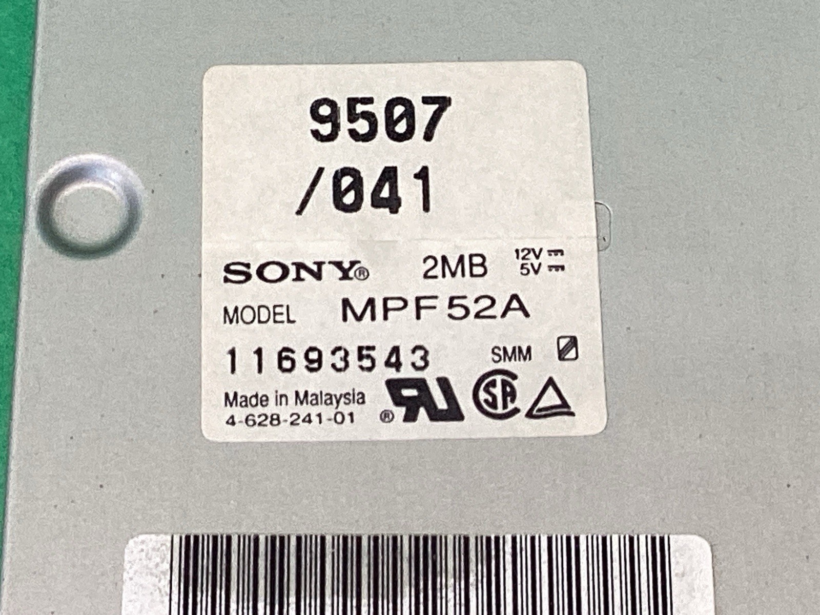 Vintage Sony 3.5” 2MB Floppy Drive MFP52A from Mac Performa 6200CD UNTESTED