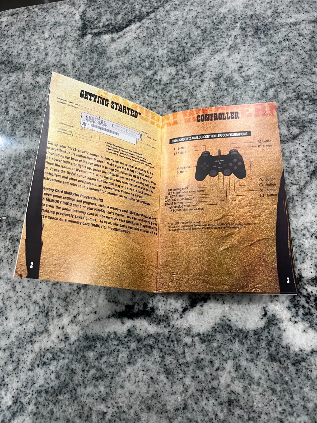 Replacement Manual for - Samurai Western - Sony PS2 Instruction Booklet