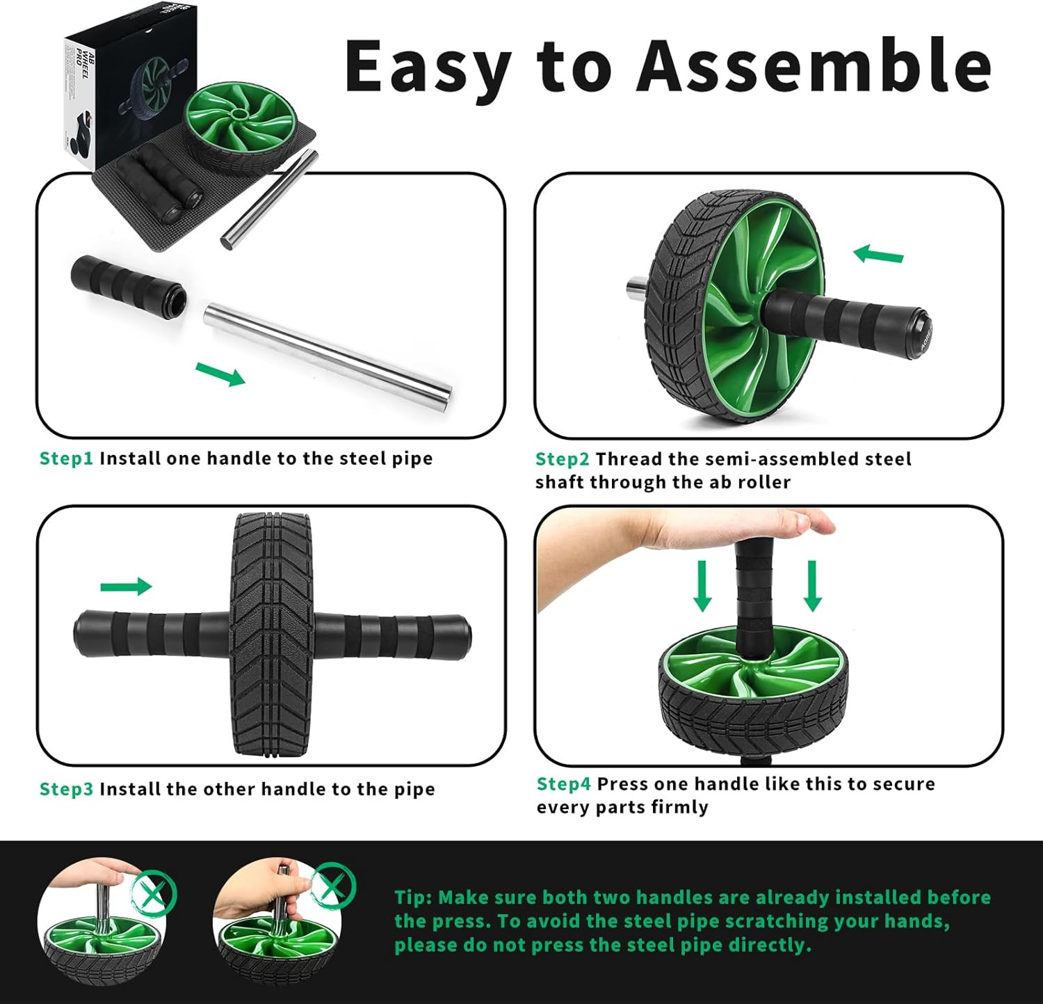 Ab Roller Wheel - Ab Workout Equipment for Abdominal & Core Strength Training,