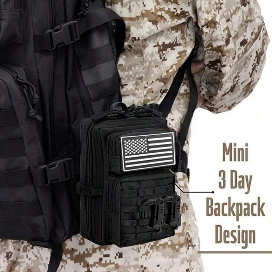 Tactical Molle Zippered Pouch EDC Waist Pack Hiking