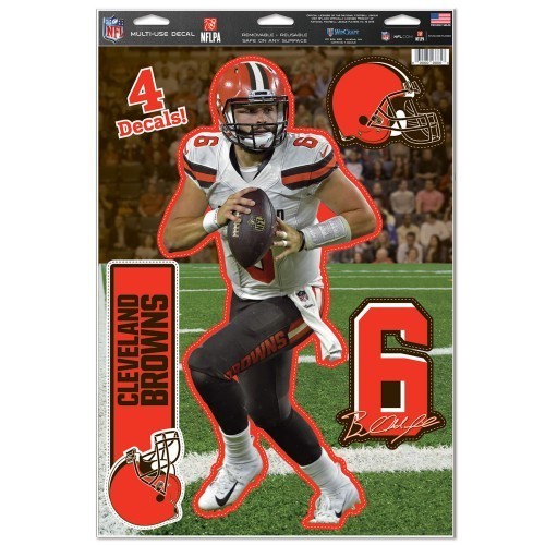 BAKER MAYFIELD CLEVELAND BROWNS 4 PIECE MULTI-USE DECALS 11"X17" LIKE A FATHEAD
