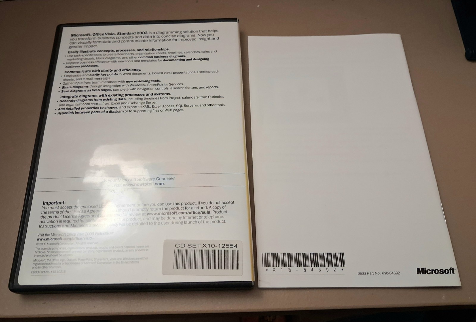 Microsoft Office Visio Standard 2003 w/ CD key & Booklet