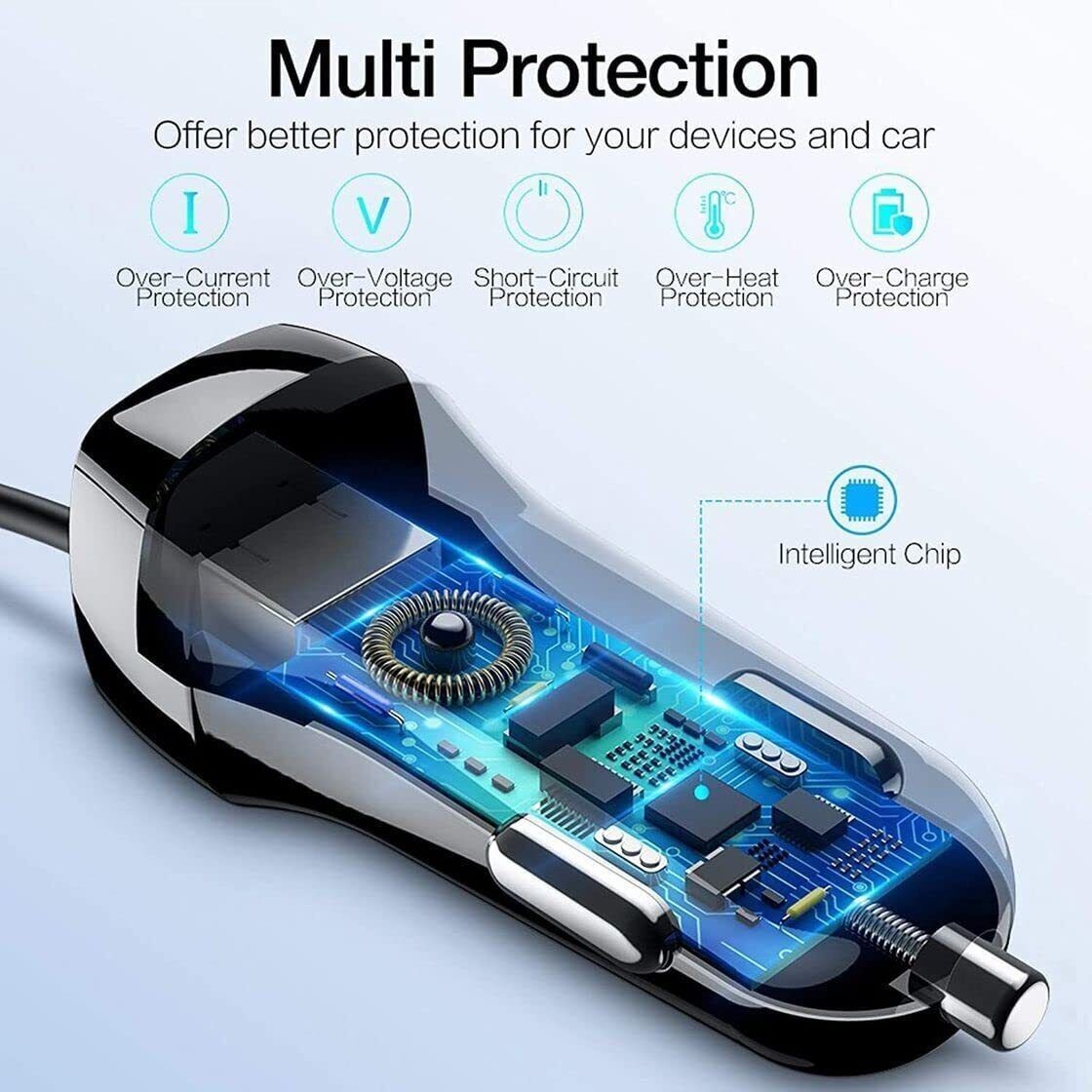 FAST Rapid Car Charger USB Charging Adapter For iPhone 12 13 14 Pro Max Samsung