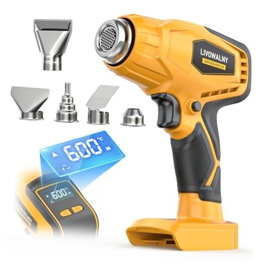 Cordless Heat Gun Compatible with Dewalt 20V Battery, 260W High Power Yellow