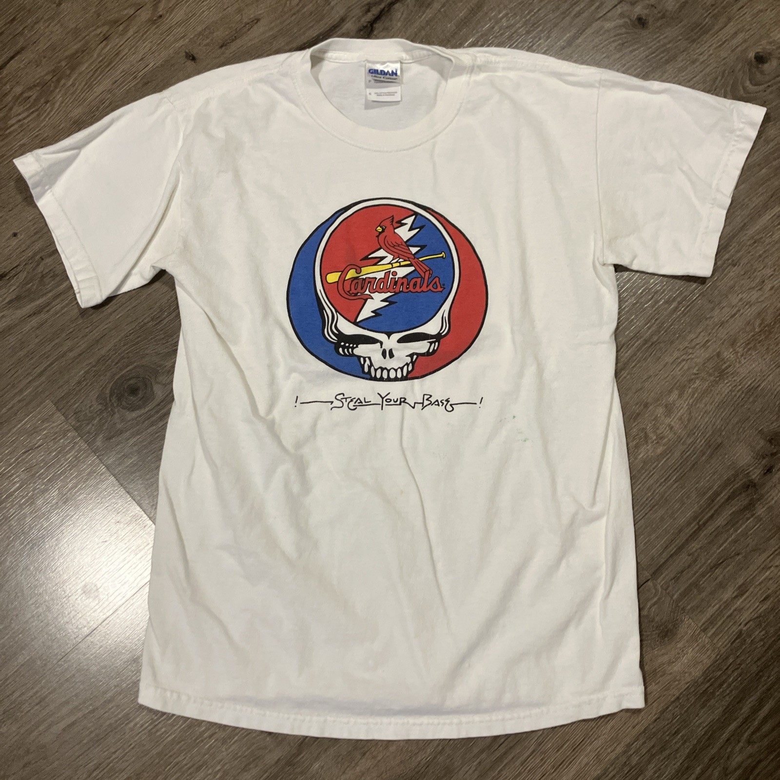 Grateful Dead Steal Your Base St Louis Cardinals MLB Baseball T-Shirt Size S Y2K