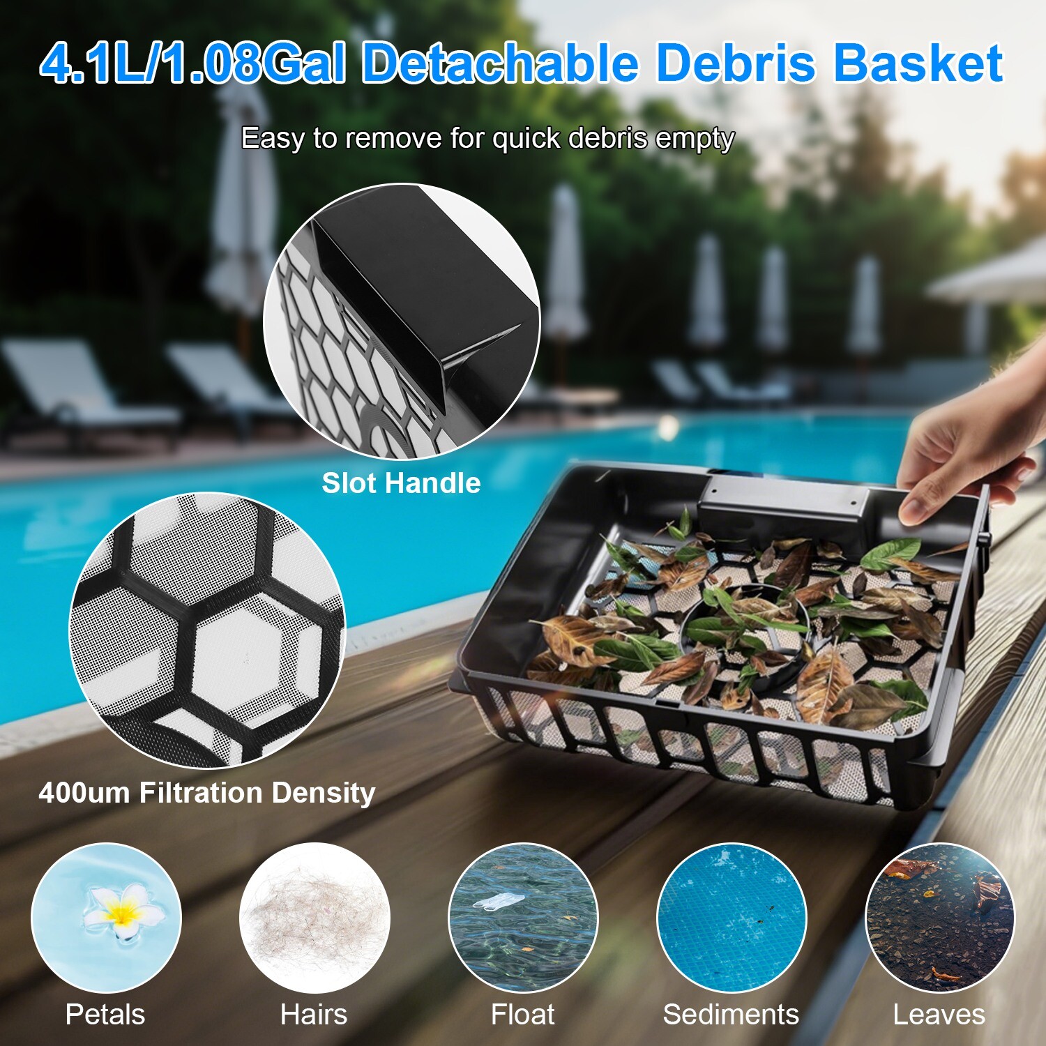 Automatic Robotic Pool Surface Skimmer w/ Powerful Cleaning System APP Control