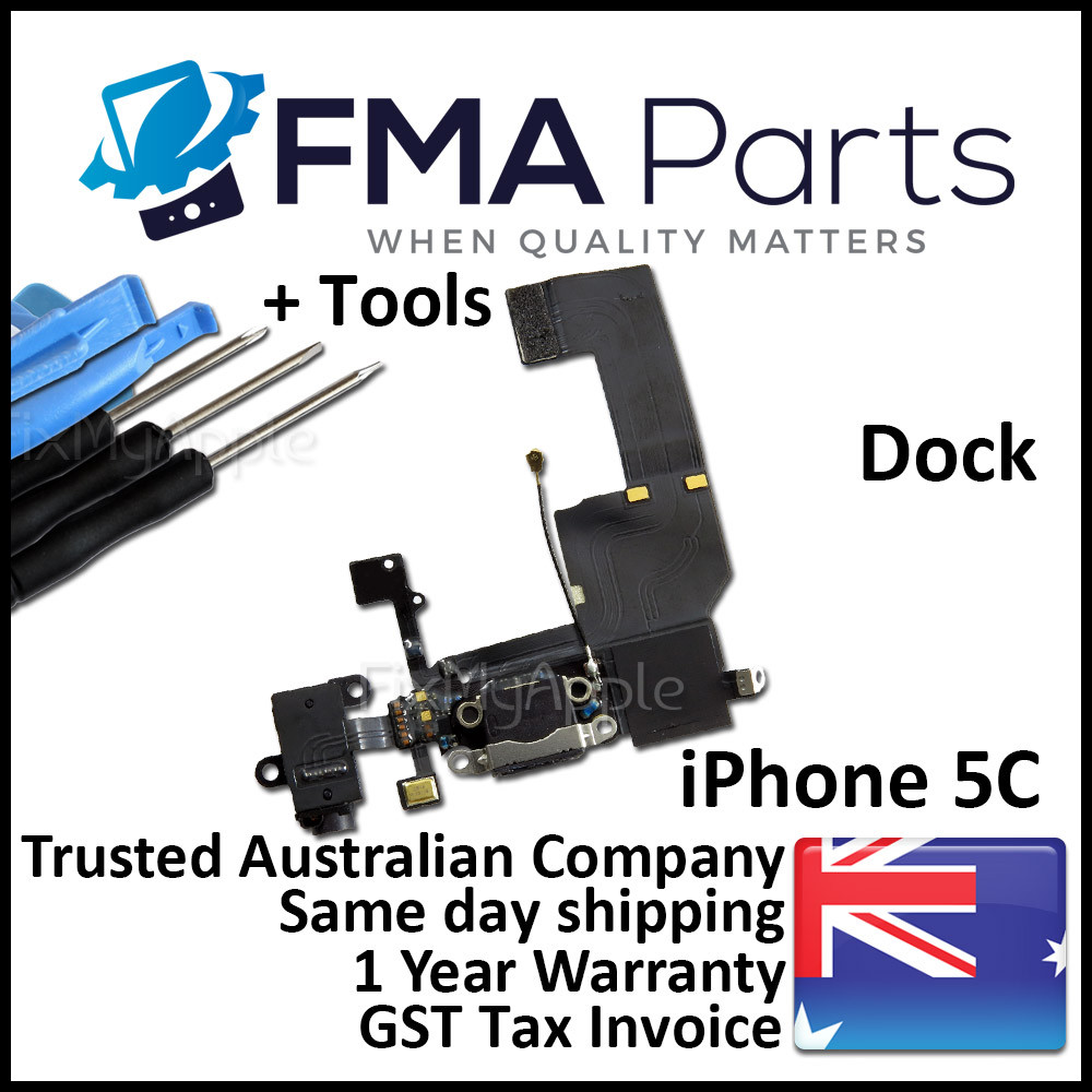 iPhone 5C OEM Dock Connector Port Microphone Black Flex Cable Replacement Tools