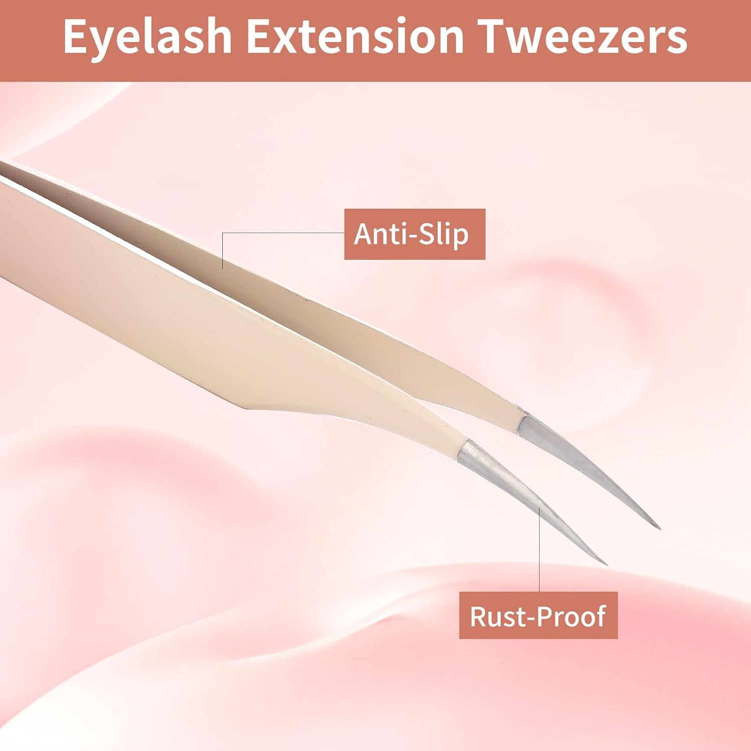 Eyelash Extension Tweezers Set 5PCS Straight Curved Lash Tools
