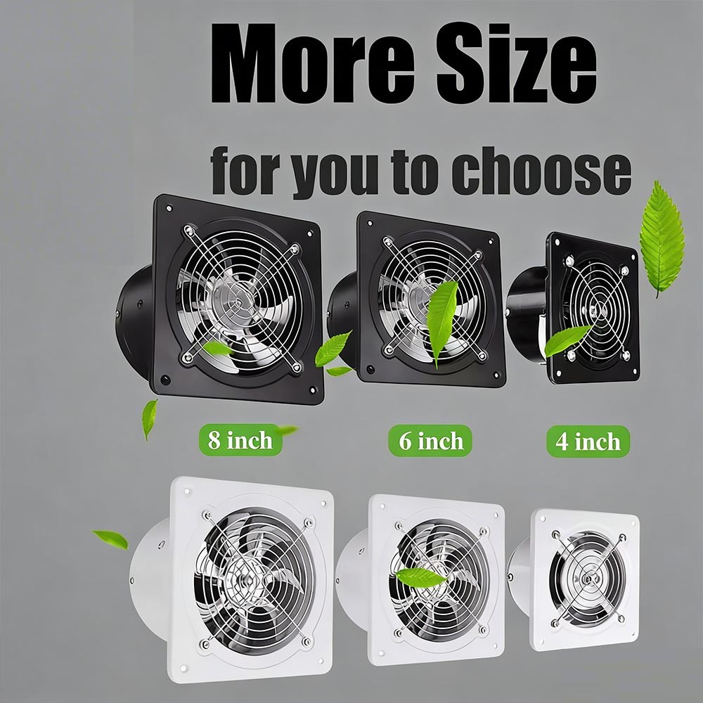4"/6"/8"/10" Exhaust Fan Ventilation Extractor Fan Wall-Mounted Square Blower #S