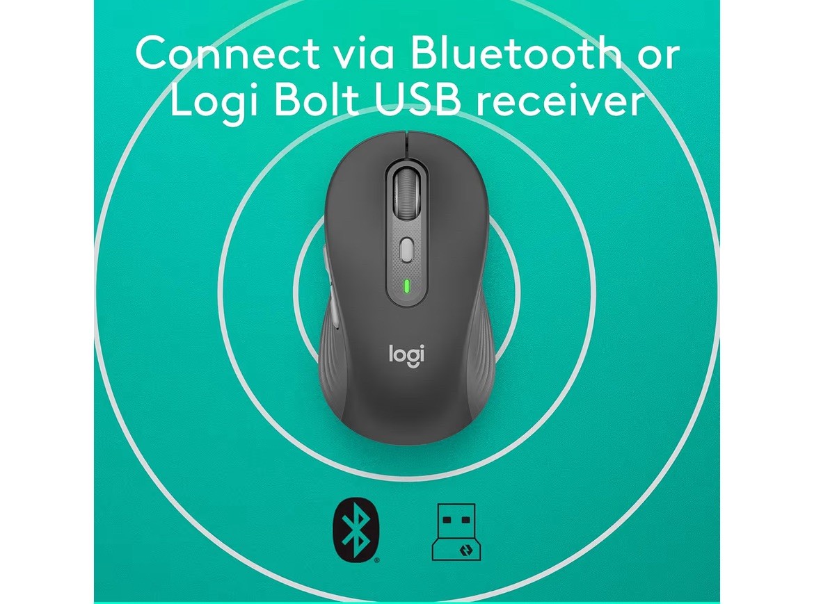 Logitech Signature plus M750 L Wireless Mouse - for Large Hands, Smartwheel, Blu