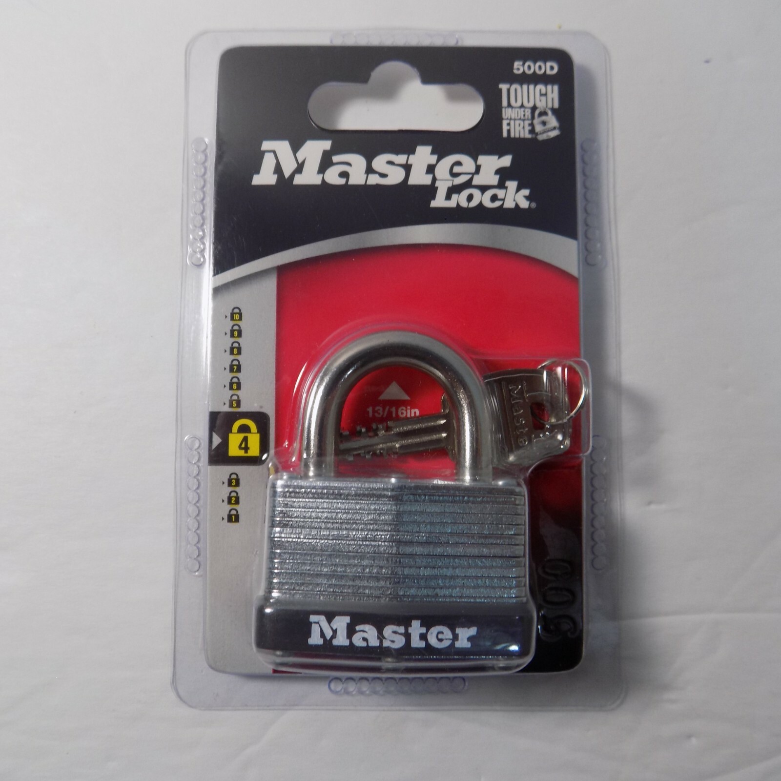 Master Lock 500D Steel Padlock 13/16" Shackle Key Entry W/2 Keys (New) 1979