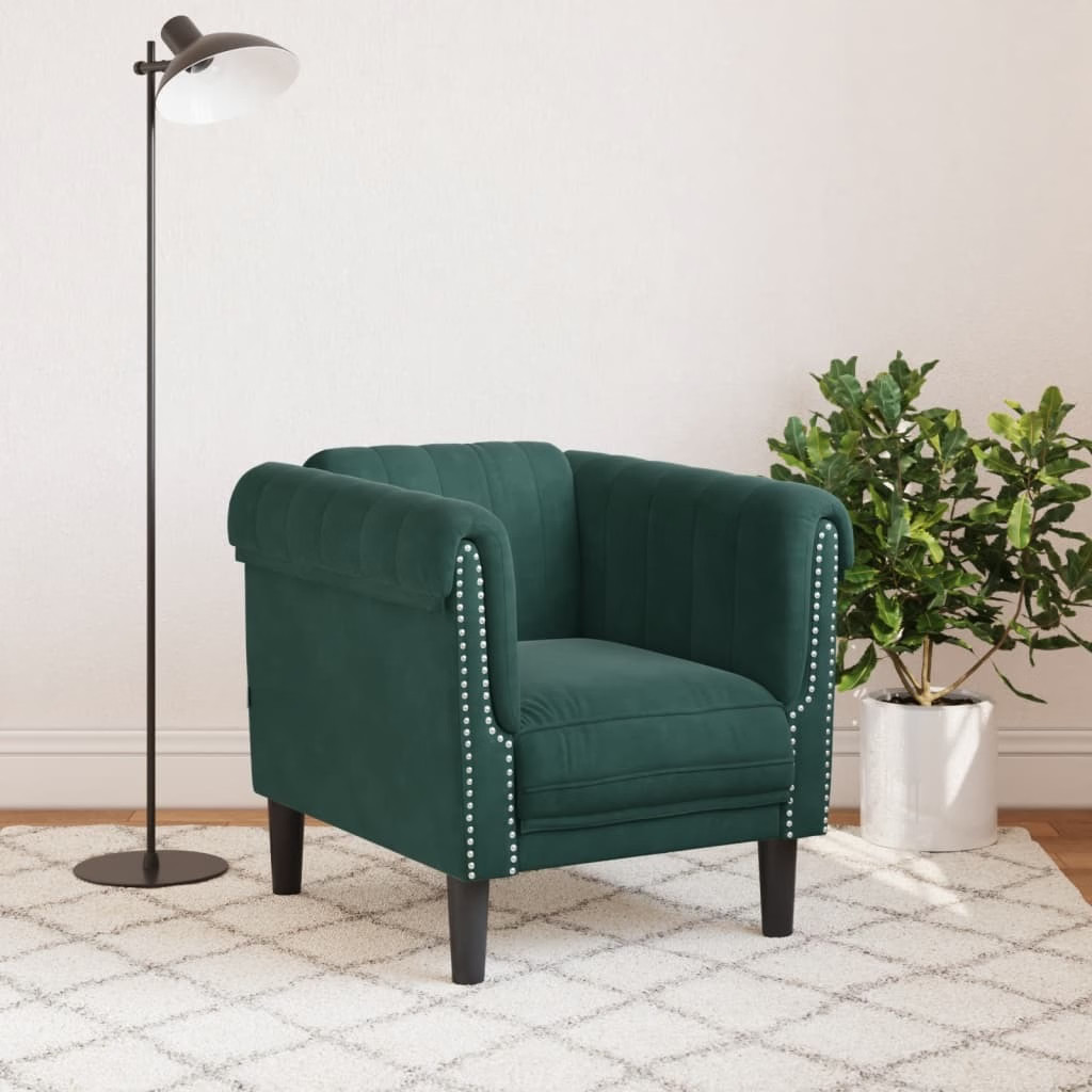 Sofa Chair Dark Green Velvet