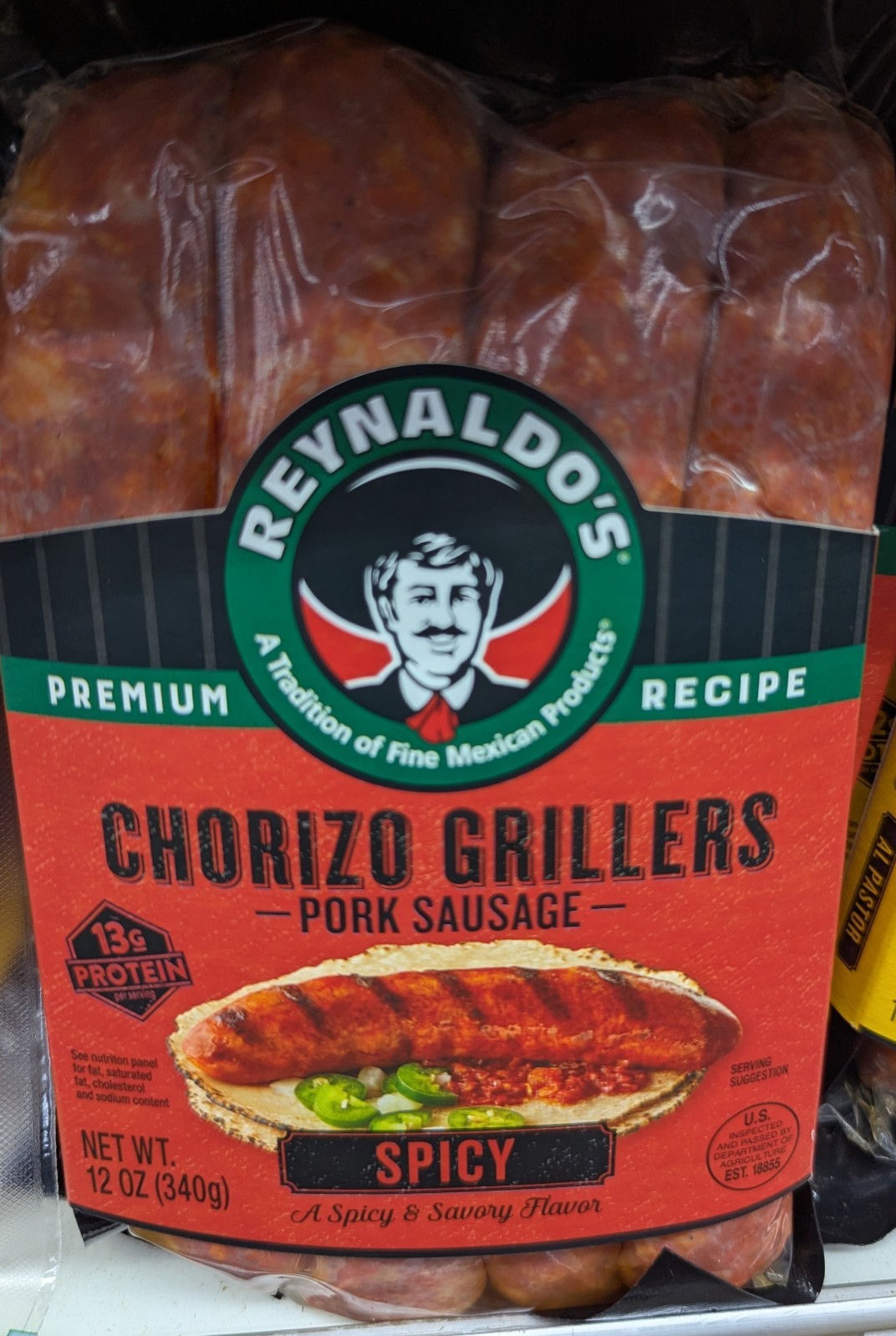 Reynaldo's Spicy Chorizo Grillers 12 Oz (4 Pack)