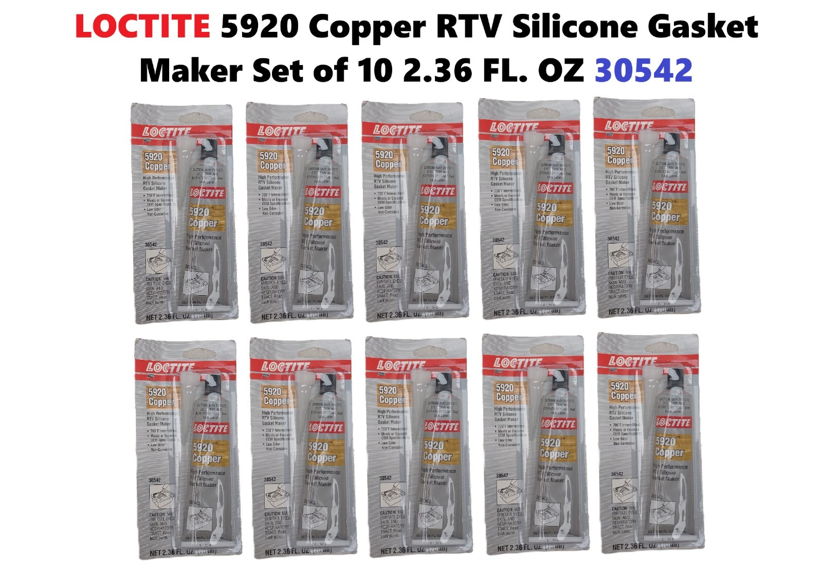 LOCTITE 5920 Copper RTV Silicone Gasket Maker Set of 10 2.36 FL. OZ 30542