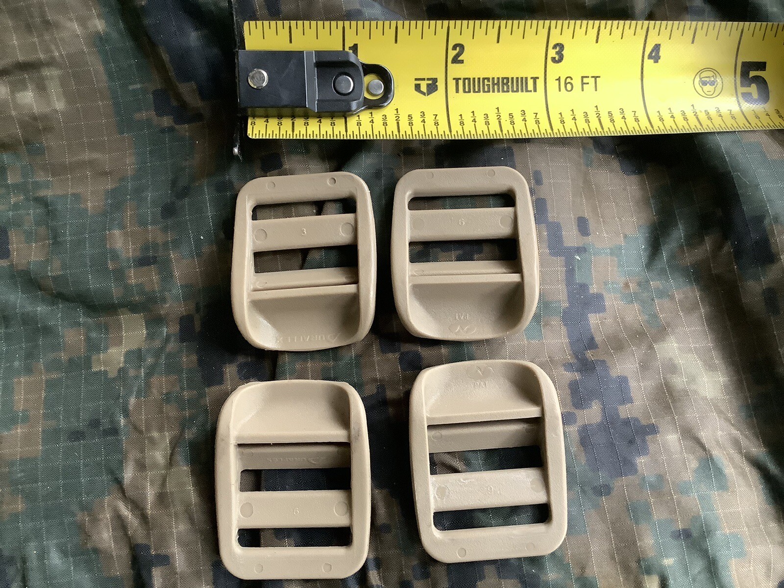 Set Of Four Military Surplus Ladderlock Sliders For Up To 1” Webbing