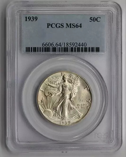 1939 Walking Liberty Half Dollar PCGS MS64