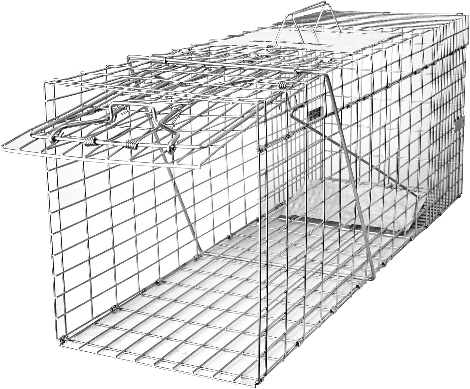 32" Animal Cage Trap Heavy Duty Folding Raccoon Traps Humane Cat Trap Stray
