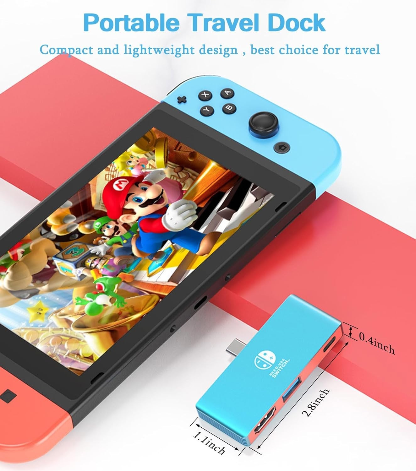 Portable 4K HDMI Dock for Nintendo Switch & OLED - USB C with PD 100W Charging