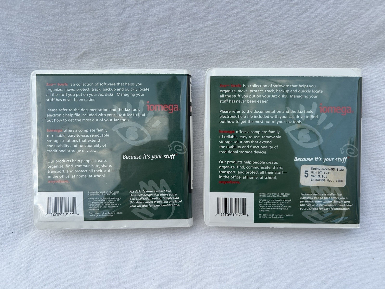 Iomega Jaz Disks 2 Count Tools 1GB Used ~