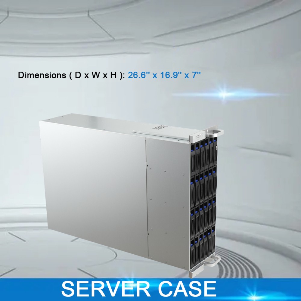 4U Enclosure Cabinet Network Server Rack Case 24 x 3.5" Hot-swappable Drive Bays