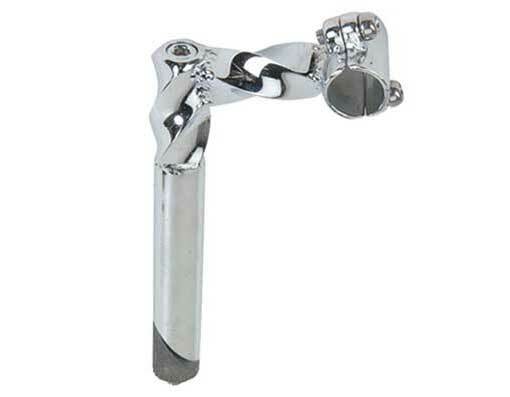 NEW! GENUINE VINTAGE ALL TWISTED LOWRIDER BICYCLE STEEL STEM (21.1MM) IN CHROME.