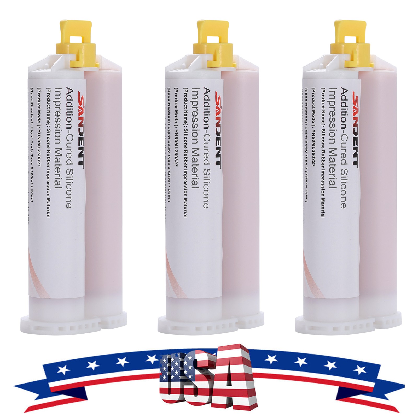 3 x Light Body Fast Set Dental VPS Impression Material, 50ml PVS