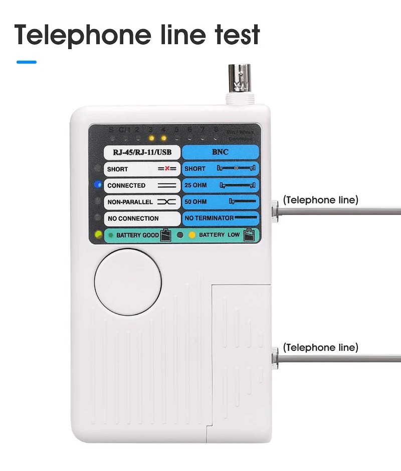 4 In 1 Multi Function Network Cable Tester RJ45/RJ11/USB/BNC LAN Cable Cat5 Cat6
