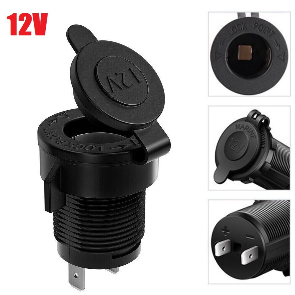 12V Waterproof Car Motorcycle Boat Cigarette Lighter Socket Power Plug Outlet US