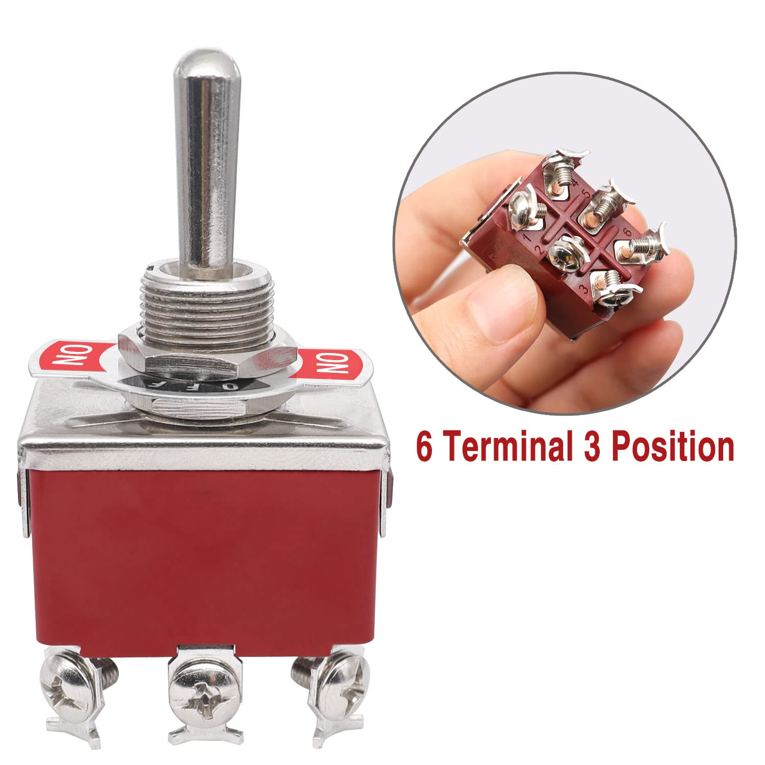 2Pcs Momentary Toggle Switch DPDT (On)-Off-(On) 6 Terminal 3 Position Toggle Swi