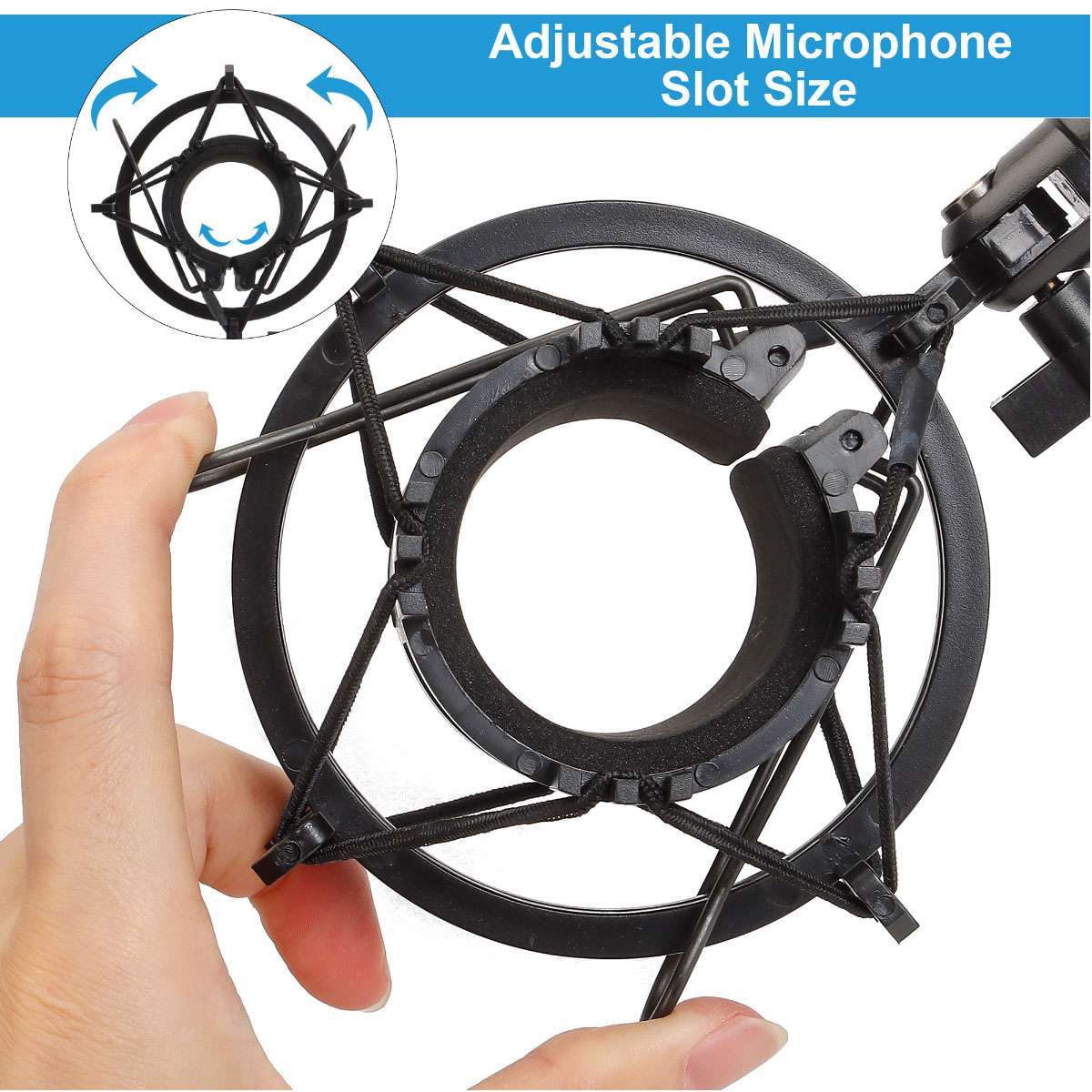 Universal Mic Microphone Shock Mount Clip for Home Studio Podcast Recording