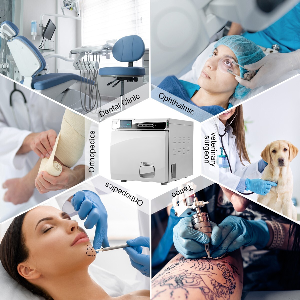 17L Class B Dental Steam Sterilizer Vacuum Sterilization Built-in printer