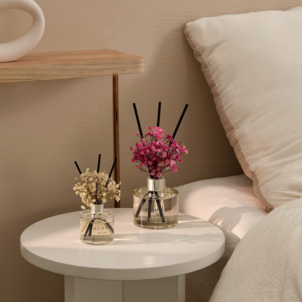 COCODOR Flower Reed Diffuser Set / 6.7oz / White Jasmine/Scent Diffuser with Sti