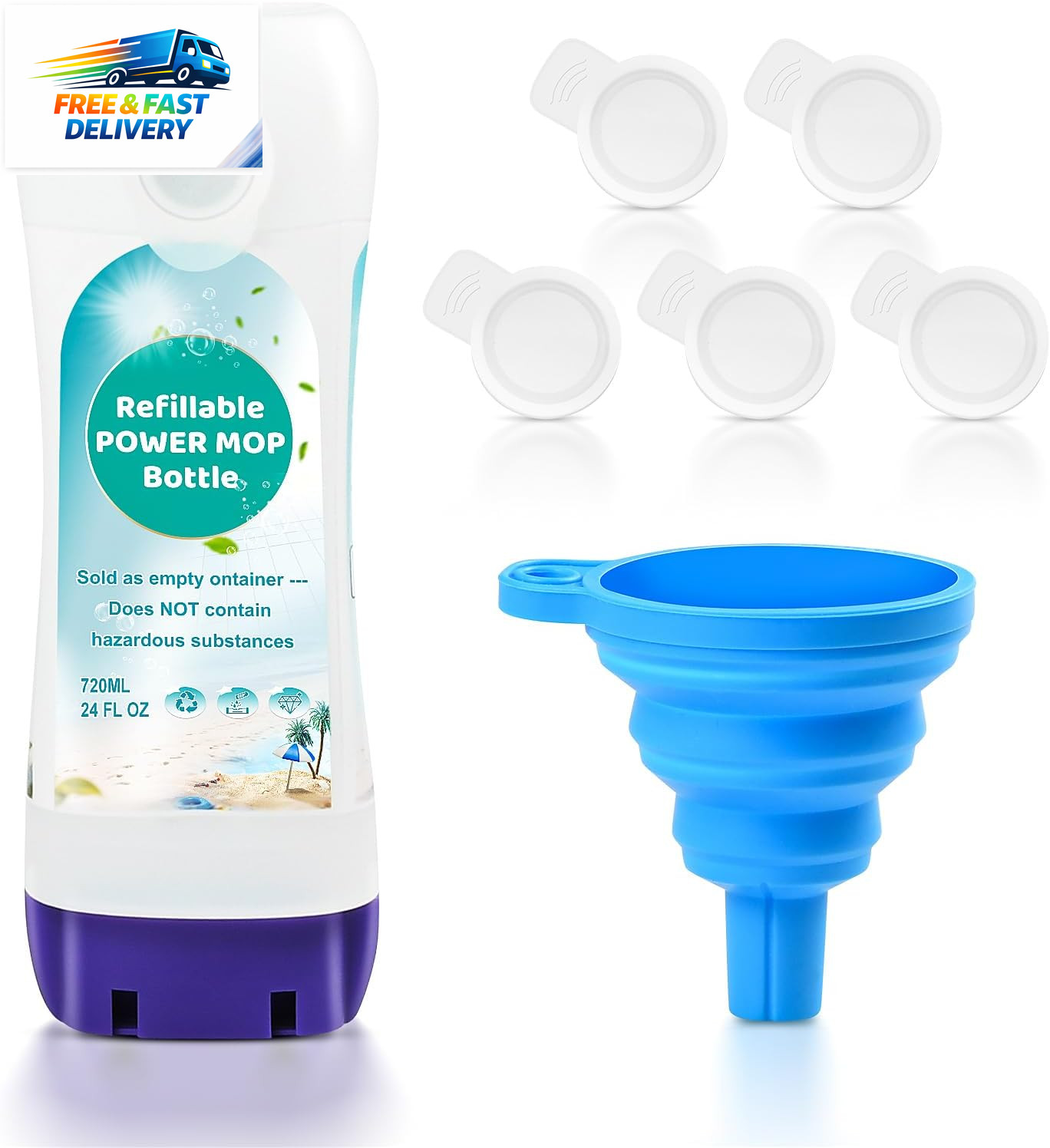 ​Refillable Bottle for Swiffer® Power Mop™, 720ML / 24 FL.OZ Reusable Solution C