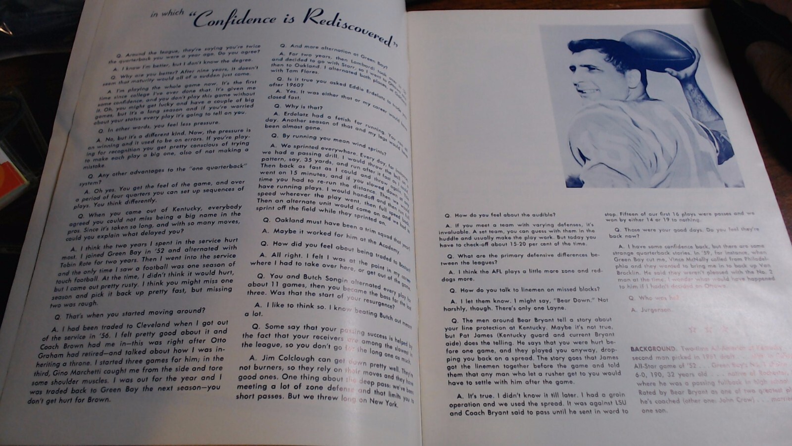 OCT 26 1962 Boston Patriots & RAIDERS Program SHARP CLEAN SHARP
