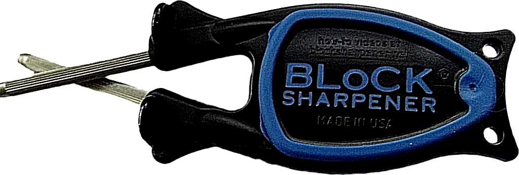 Handheld Knife sharpener that hones blades back to their original cutting edge.