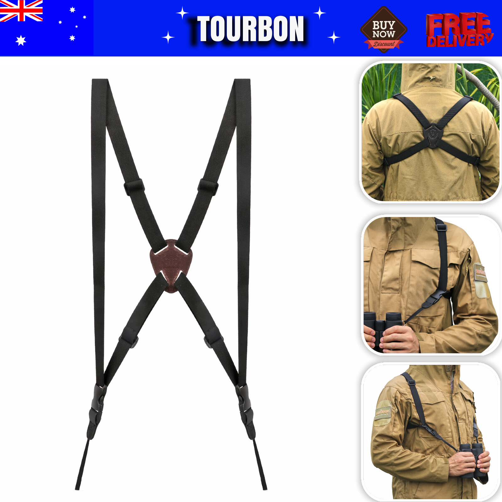 Tourbon Optics Binoculars Camera Bino Harness Straps Quick Release Belts in USA